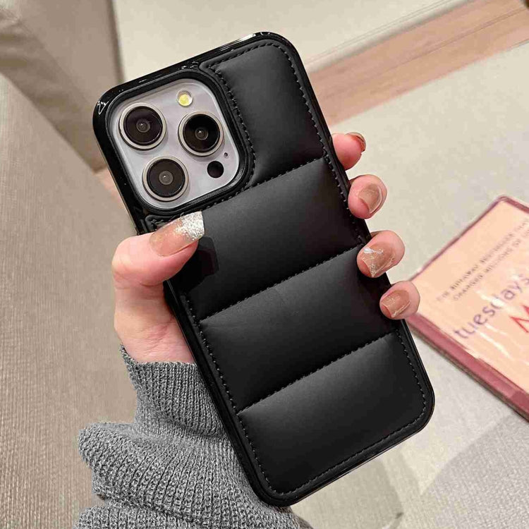For iPhone 15 Pro Big Hole Eiderdown Airbag Phone Case(Black) - HoMEdemic™ 