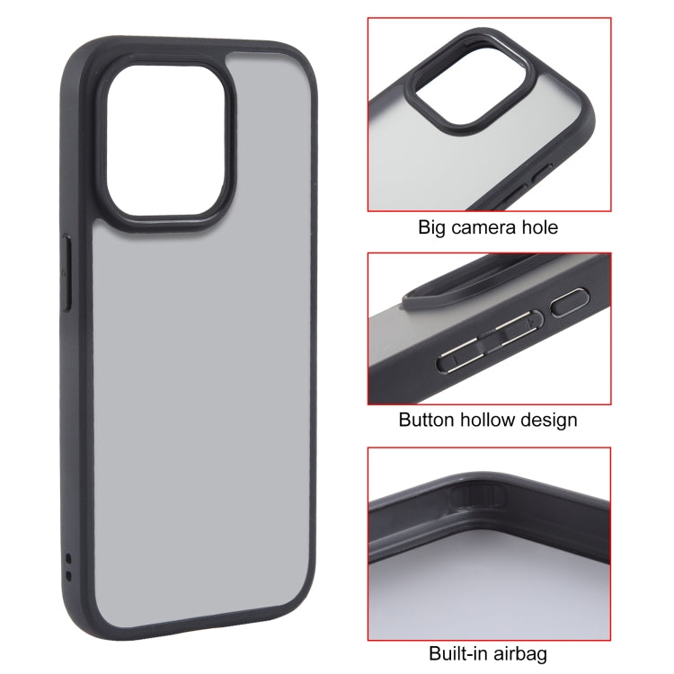 For iPhone 15 Pro Big Pore Matte Black TPU + PC Phone Case - HoMEdemic™ 