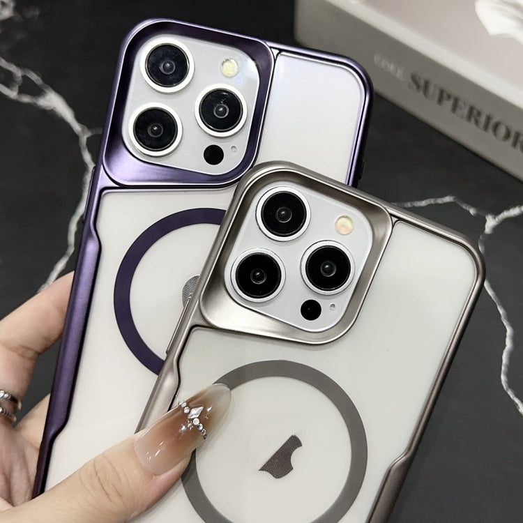 For iPhone 15 Pro Blade Electroplating Frosted MagSafe Magnetic Phone Case(Silver) - HoMEdemic™ 