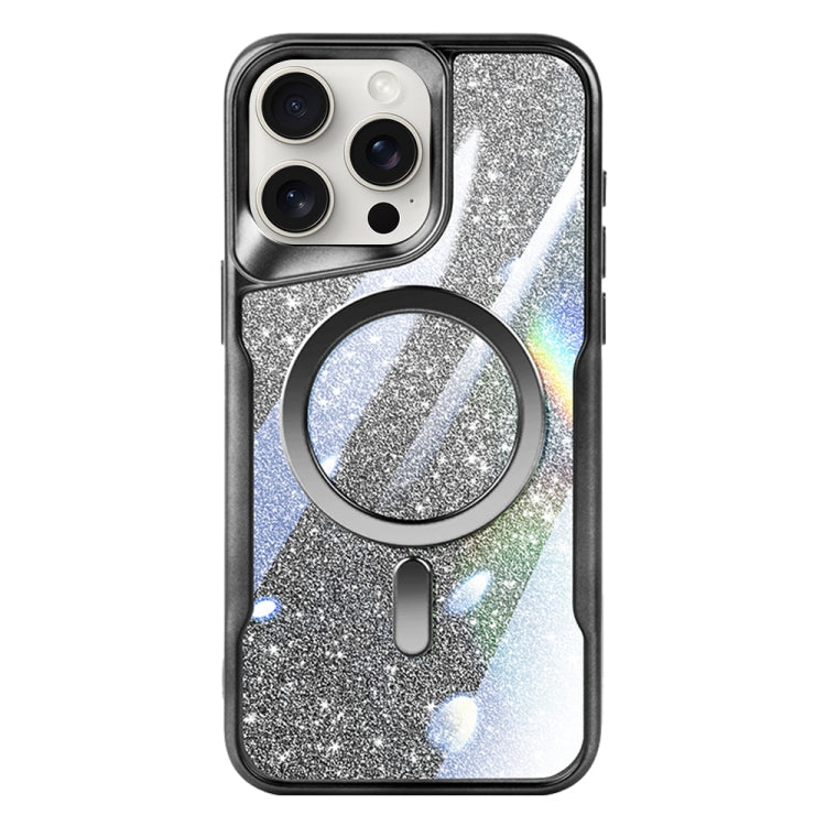For iPhone 15 Pro Blade MagSafe Magnetic Gradient Glitter PC Phone Case(Black) - HoMEdemic™ 