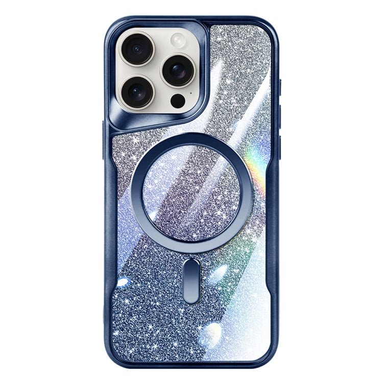 For iPhone 15 Pro Blade MagSafe Magnetic Gradient Glitter PC Phone Case(Blue) - HoMEdemic™ 