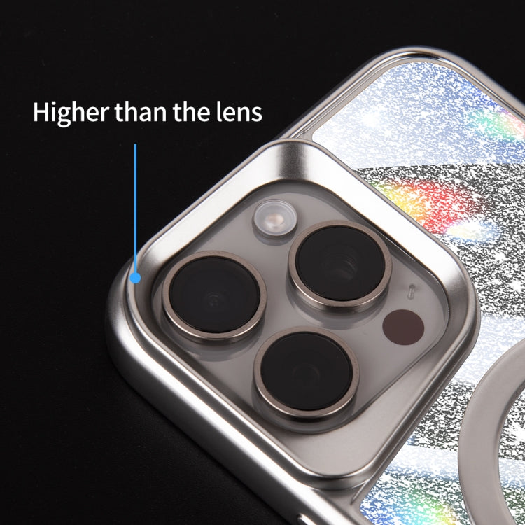 For iPhone 15 Pro Blade MagSafe Magnetic Gradient Glitter PC Phone Case(Blue) - HoMEdemic™ 