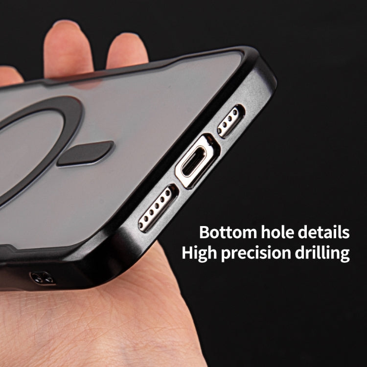 For iPhone 15 Pro Blade MagSafe Magnetic Gradient Glitter PC Phone Case(Silver White) - HoMEdemic™ 