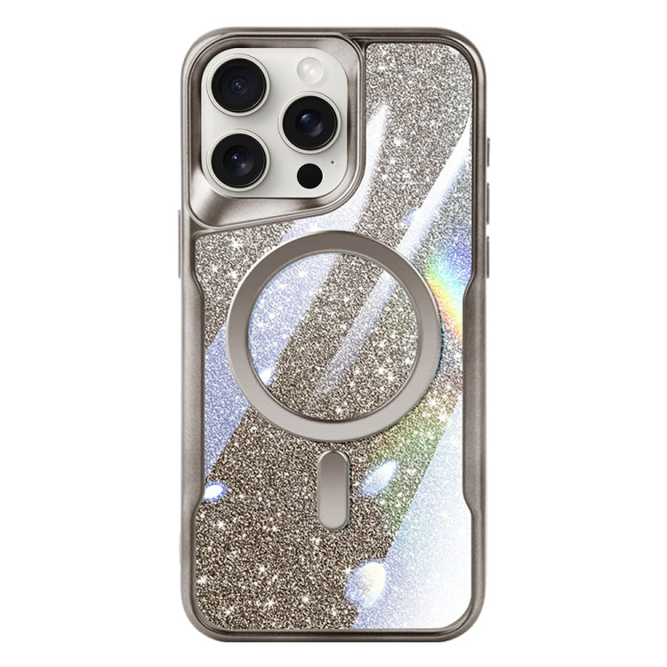 For iPhone 15 Pro Blade MagSafe Magnetic Gradient Glitter PC Phone Case(Titanium Grey) - HoMEdemic™ 