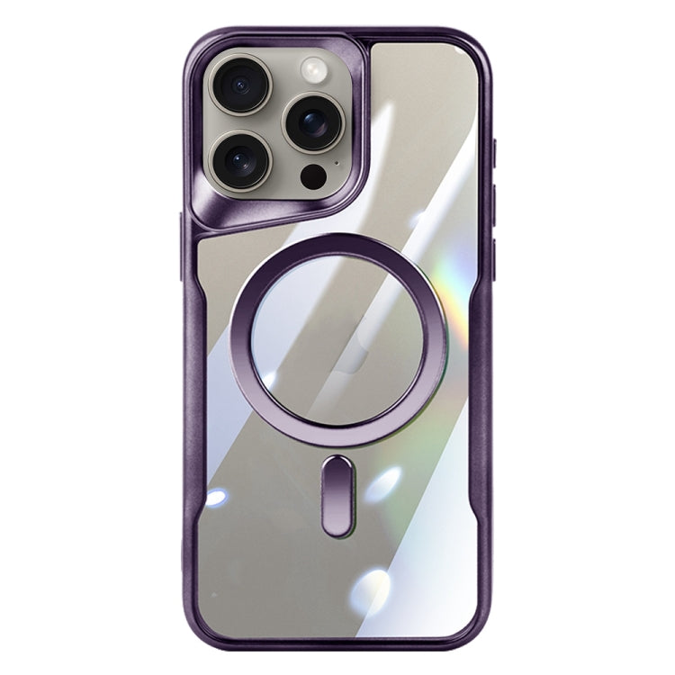 For iPhone 15 Pro Blade MagSafe Magnetic Transparent PC Phone Case(Purple) - HoMEdemic™ 