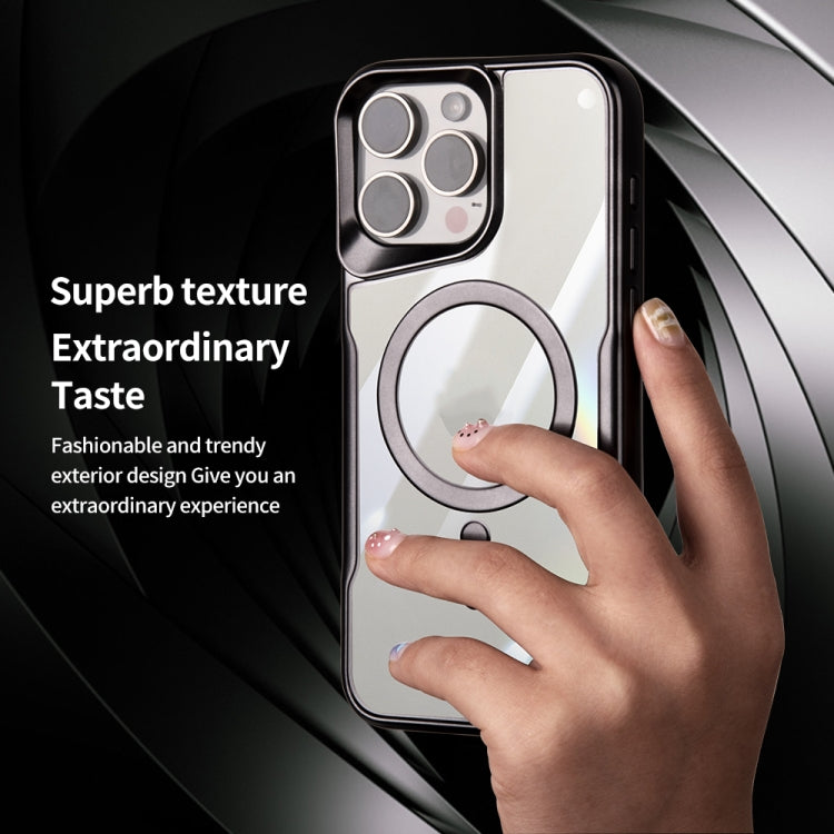 For iPhone 15 Pro Blade MagSafe Magnetic Transparent PC Phone Case(Silver White) - HoMEdemic™ 