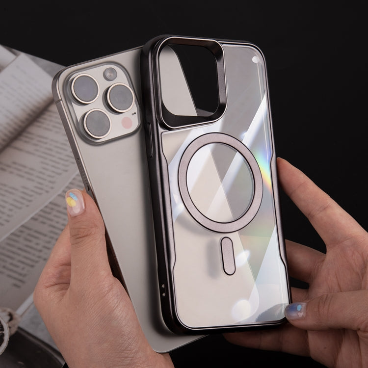 For iPhone 15 Pro Blade MagSafe Magnetic Transparent PC Phone Case(Titanium Grey) - HoMEdemic™ 