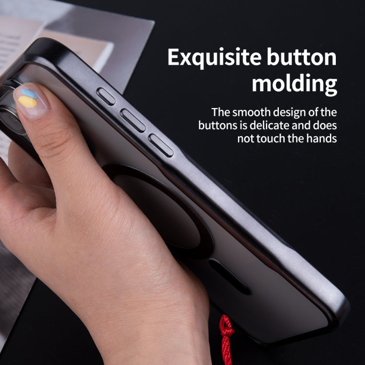 For iPhone 15 Pro Blade MagSafe Magnetic Transparent PC Phone Case(Titanium Grey) - HoMEdemic™ 