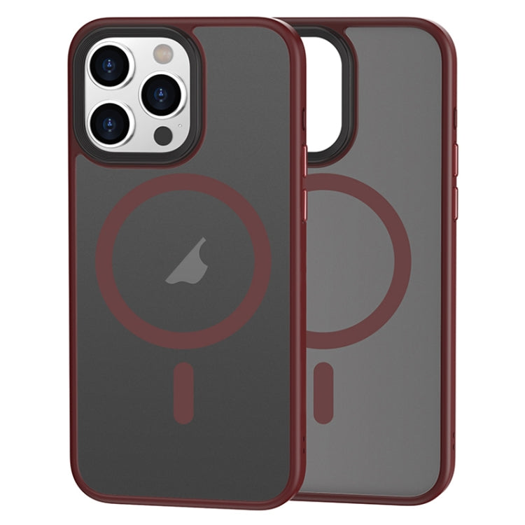For iPhone 15 Pro Brilliant Series MagSafe Micro-frosted Anti-fingerprint PC Phone Case(Purplish Red) - HoMEdemic™ 
