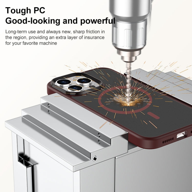 For iPhone 15 Pro Brilliant Series MagSafe Micro-frosted Anti-fingerprint PC Phone Case(Purplish Red) - HoMEdemic™ 