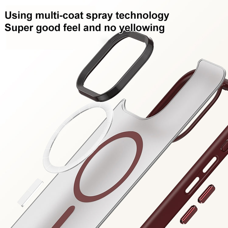 For iPhone 15 Pro Brilliant Series MagSafe Micro-frosted Anti-fingerprint PC Phone Case(Purplish Red) - HoMEdemic™ 
