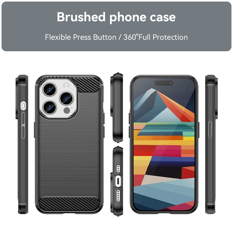 For iPhone 15 Pro Brushed Texture Carbon Fiber TPU Phone Case(Black) - HoMEdemic™ 