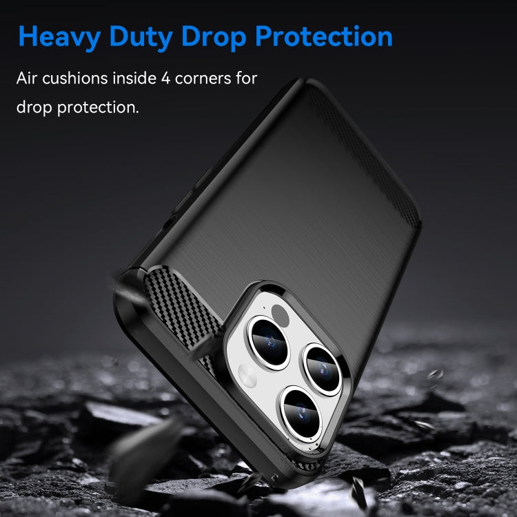 For iPhone 15 Pro Brushed Texture Carbon Fiber TPU Phone Case(Black) - HoMEdemic™ 