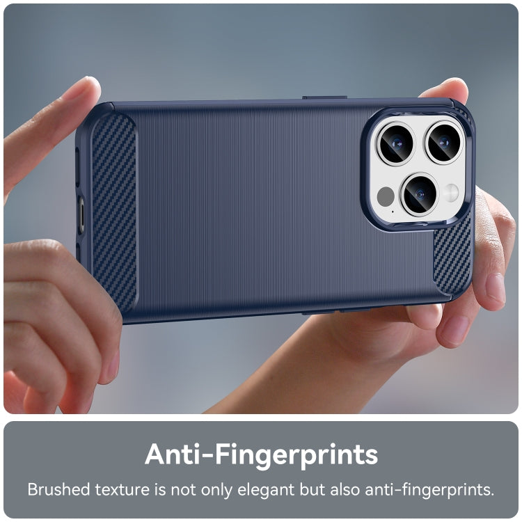 For iPhone 15 Pro Brushed Texture Carbon Fiber TPU Phone Case(Blue) - HoMEdemic™ 
