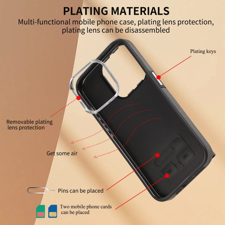 For iPhone 15 Pro Brushed Texture Wallet Ring Holder Phone Case(Grey) - HoMEdemic™ 