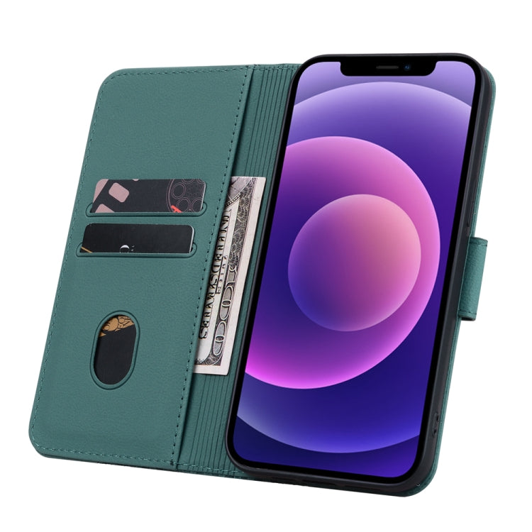 For iPhone 15 Pro Business Diamond Buckle Leather Phone Case with Lanyard(Green) - HoMEdemic™ 