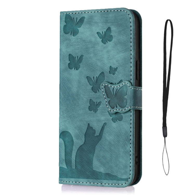 For iPhone 15 Pro Butterfly Cat Embossing Flip Leather Phone Case(Wathet) - HoMEdemic™ 