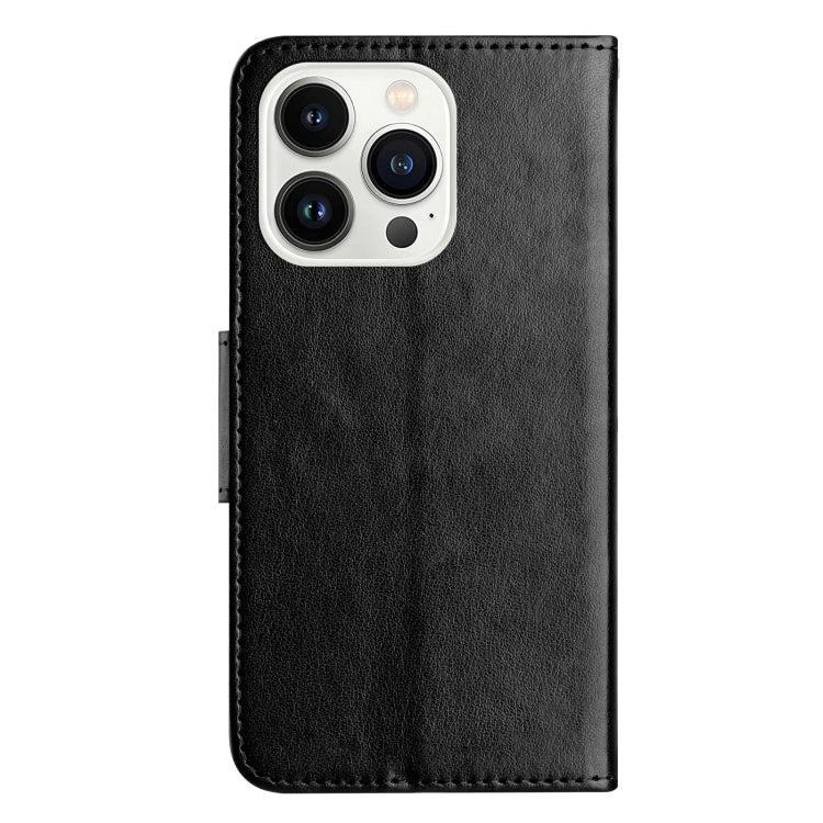 For iPhone 15 Pro Butterfly Flower Pattern Flip Leather Phone Case(Black) - HoMEdemic™ 