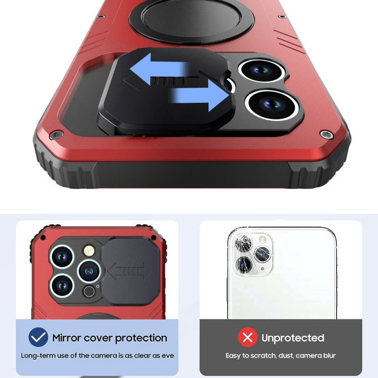 For iPhone 15 Pro Camera Shield MagSafe Holder Life Waterproof Phone Case(Red) - HoMEdemic™ 