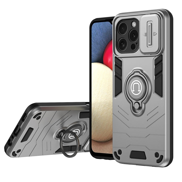 For iPhone 15 Pro Camshield Ring Holder Phone Case(Grey) - HoMEdemic™ 