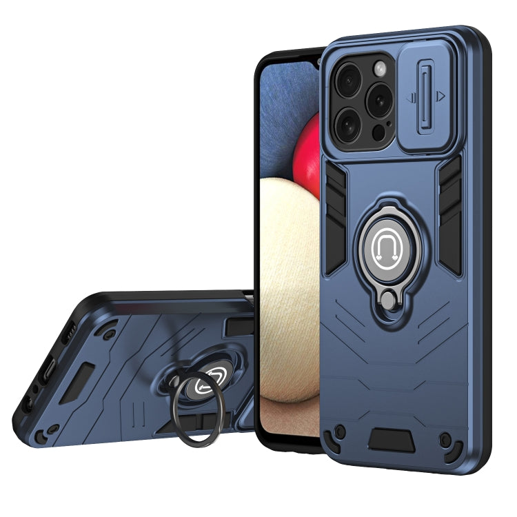 For iPhone 15 Pro Camshield Ring Holder Phone Case(Royal Blue) - HoMEdemic™ 