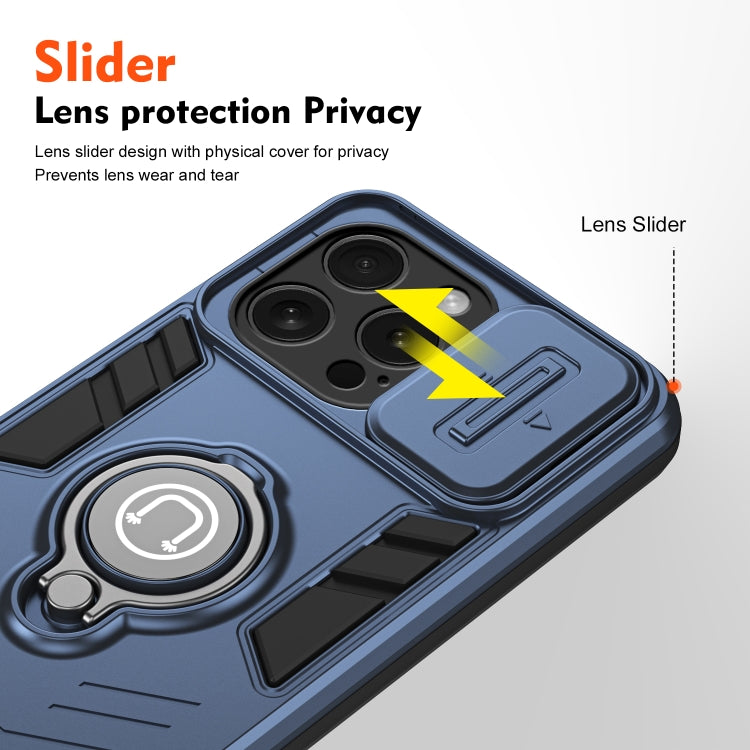 For iPhone 15 Pro Camshield Ring Holder Phone Case(Royal Blue) - HoMEdemic™ 