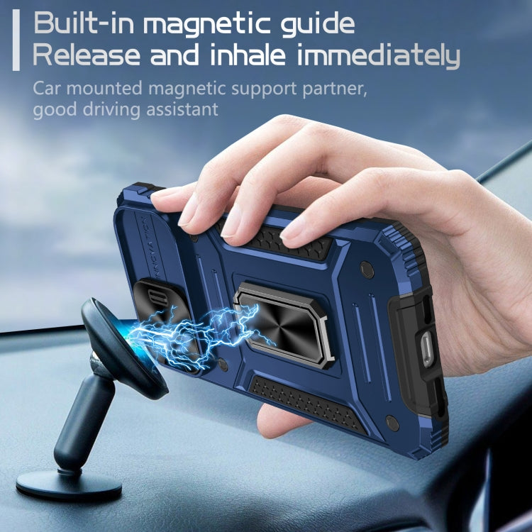 For iPhone 15 Pro Camshield Robot TPU Hybrid PC Phone Case(Blue) - HoMEdemic™ 