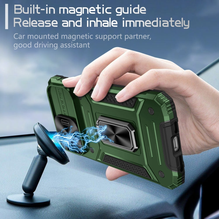For iPhone 15 Pro Camshield Robot TPU Hybrid PC Phone Case(Green) - HoMEdemic™ 
