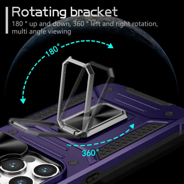 For iPhone 15 Pro Camshield Robot TPU Hybrid PC Phone Case(Purple) - HoMEdemic™ 