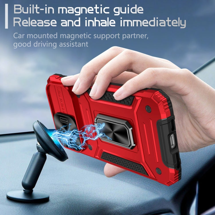 For iPhone 15 Pro Camshield Robot TPU Hybrid PC Phone Case(Red) - HoMEdemic™ 