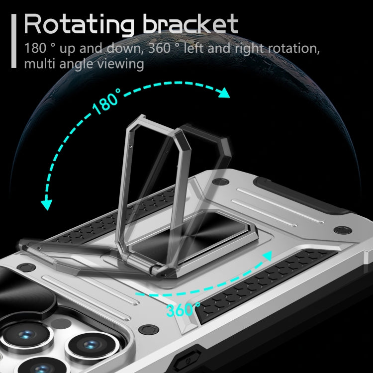 For iPhone 15 Pro Camshield Robot TPU Hybrid PC Phone Case(Silver) - HoMEdemic™ 