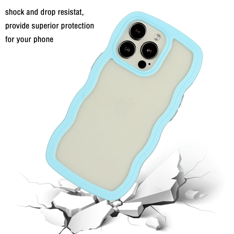 For iPhone 15 Pro Candy Color Wave TPU Clear PC Phone Case(Blue) - HoMEdemic™ 