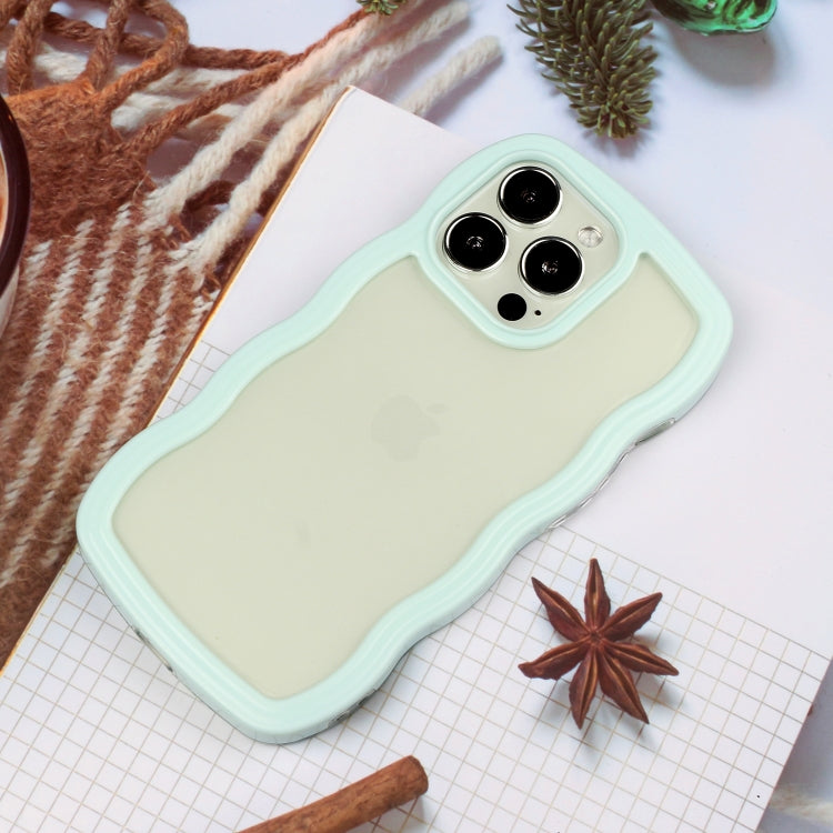 For iPhone 15 Pro Candy Color Wave TPU Clear PC Phone Case(Green) - HoMEdemic™ 