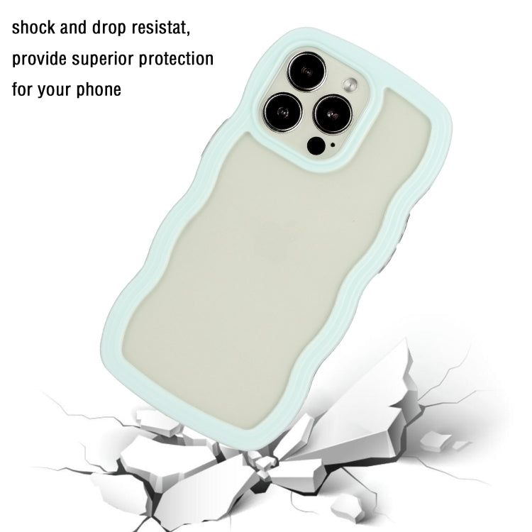 For iPhone 15 Pro Candy Color Wave TPU Clear PC Phone Case(Green) - HoMEdemic™ 