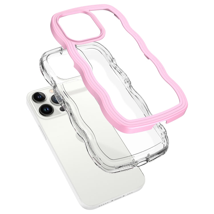 For iPhone 15 Pro Candy Color Wave TPU Clear PC Phone Case(Green) - HoMEdemic™ 