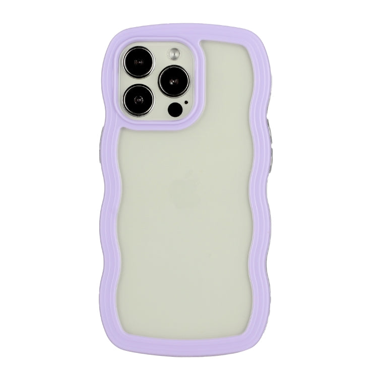 For iPhone 15 Pro Candy Color Wave TPU Clear PC Phone Case(Purple) - HoMEdemic™ 