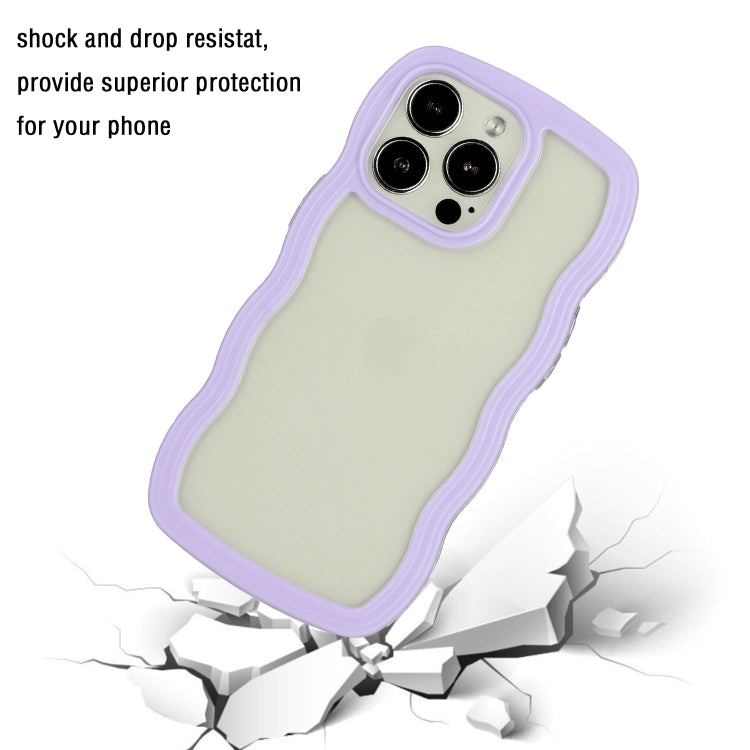 For iPhone 15 Pro Candy Color Wave TPU Clear PC Phone Case(Purple) - HoMEdemic™ 