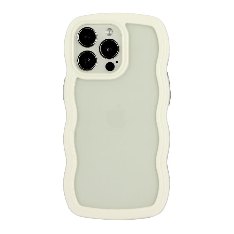 For iPhone 15 Pro Candy Color Wave TPU Clear PC Phone Case(White) - HoMEdemic™ 