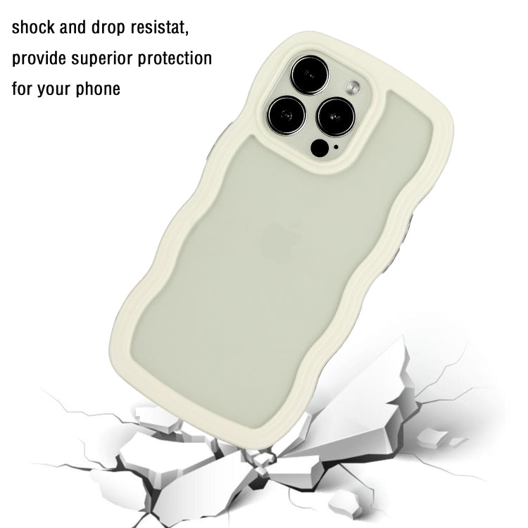 For iPhone 15 Pro Candy Color Wave TPU Clear PC Phone Case(White) - HoMEdemic™ 