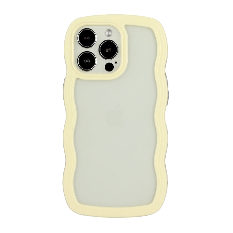 For iPhone 15 Pro Candy Color Wave TPU Clear PC Phone Case(Yellow) - HoMEdemic™ 