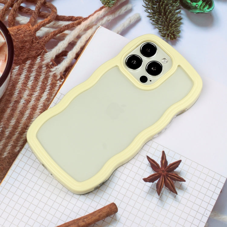 For iPhone 15 Pro Candy Color Wave TPU Clear PC Phone Case(Yellow) - HoMEdemic™ 