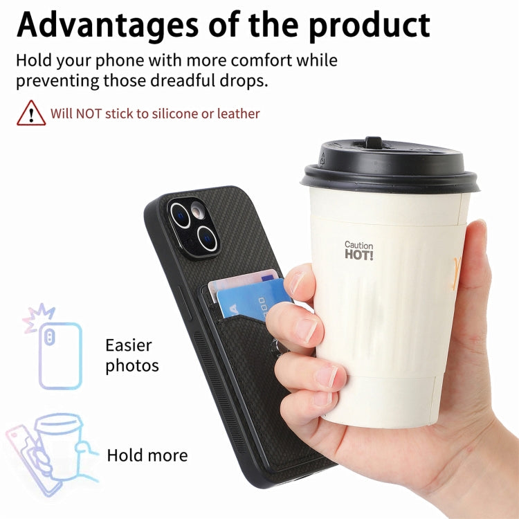 For iPhone 15 Pro Carbon Fiber Card Wallet Ring Holder Phone Case(Black) - HoMEdemic™ 