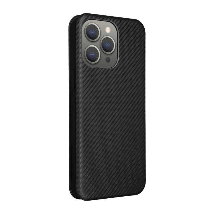 For iPhone 15 Pro Carbon Fiber Texture Flip Leather Phone Case(Black) - HoMEdemic™ 