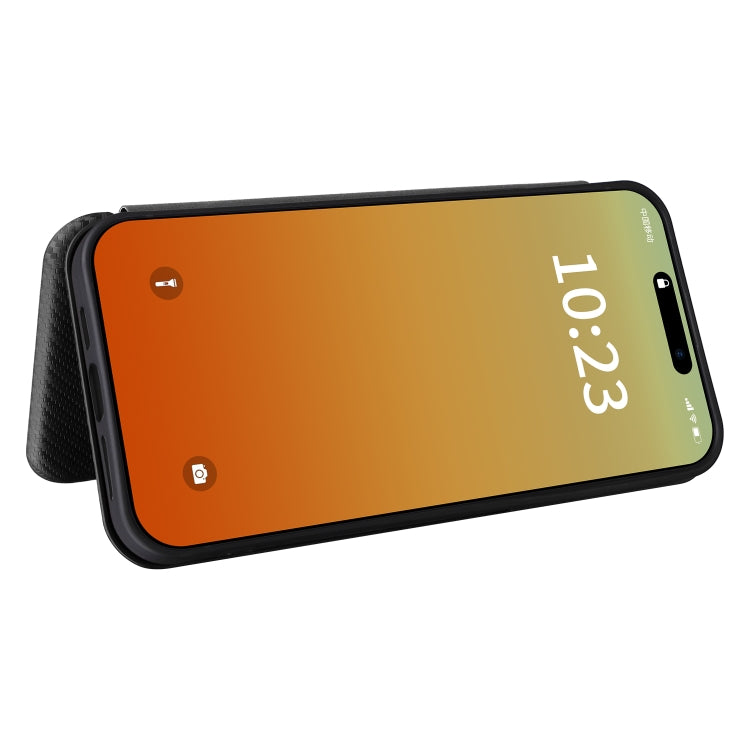 For iPhone 15 Pro Carbon Fiber Texture Flip Leather Phone Case(Black) - HoMEdemic™ 