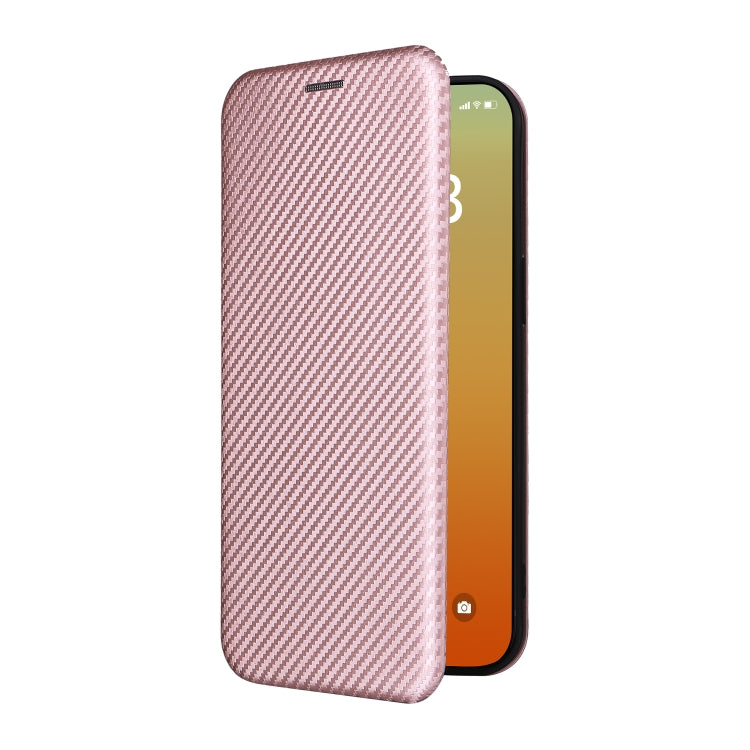 For iPhone 15 Pro Carbon Fiber Texture Flip Leather Phone Case(Pink) - HoMEdemic™ 