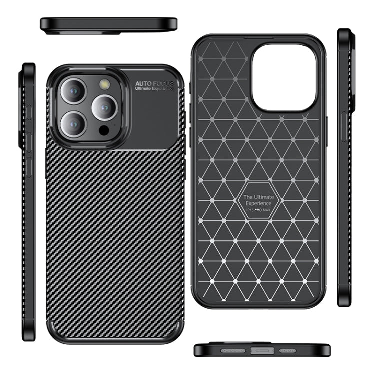 For iPhone 15 Pro Carbon Fiber Texture Shockproof TPU Phone Case(Black) - HoMEdemic™ 
