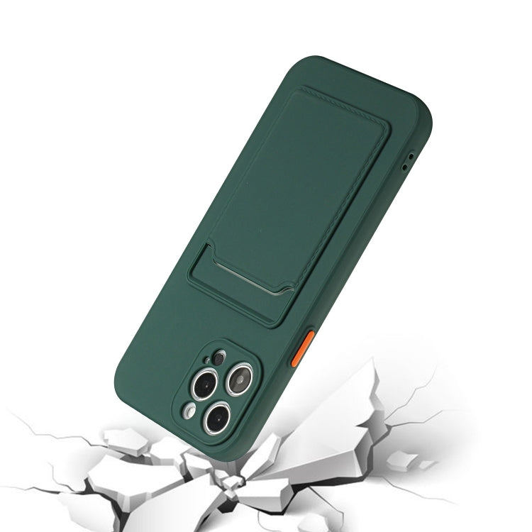For iPhone 15 Pro Card Slot Design Shockproof TPU Phone Case(Dark Green) - HoMEdemic™ 