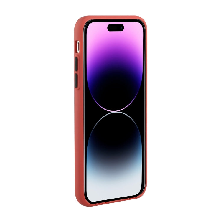 For iPhone 15 Pro Card Slot Design Shockproof TPU Phone Case(Plum Red) - HoMEdemic™ 