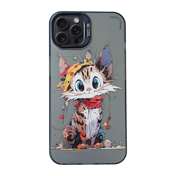 For iPhone 15 Pro Cartoon Animal Graffiti PC + TPU Phone Case(Calico Cat) - HoMEdemic™ 