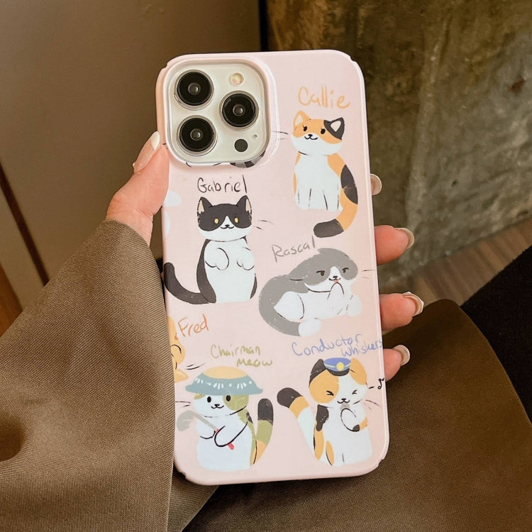 For iPhone 15 Pro Cartoon Film Craft Hard PC Phone Case(Cute Cats) - HoMEdemic™ 